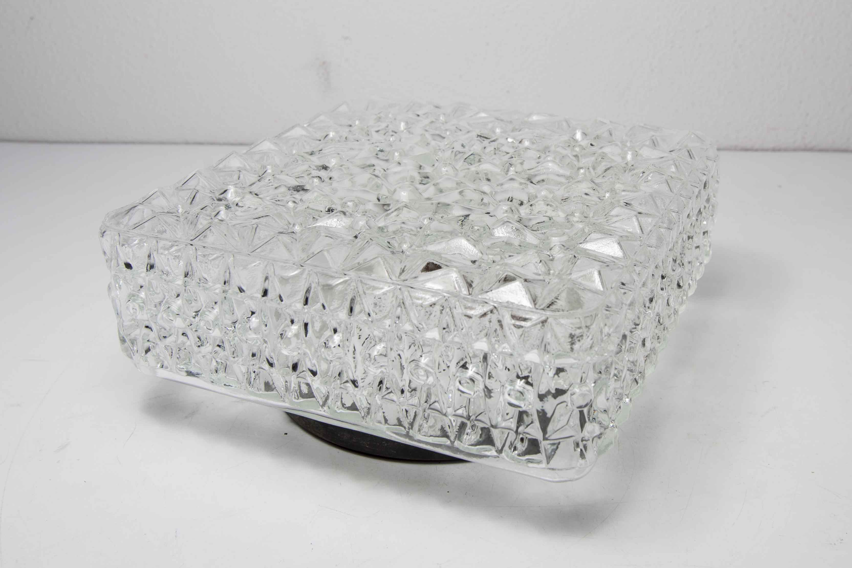 60's square glass floral-shaped ceiling