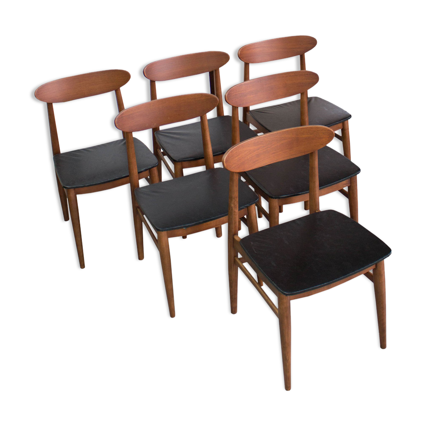 Set of 6 the 1960s Danish teak chairs