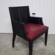 Philippe Hurel Armchair Model Wallis - Red Leather & Black Beech