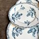 6 flat plates Lunéville in blue ironstone, "Tulip" service
