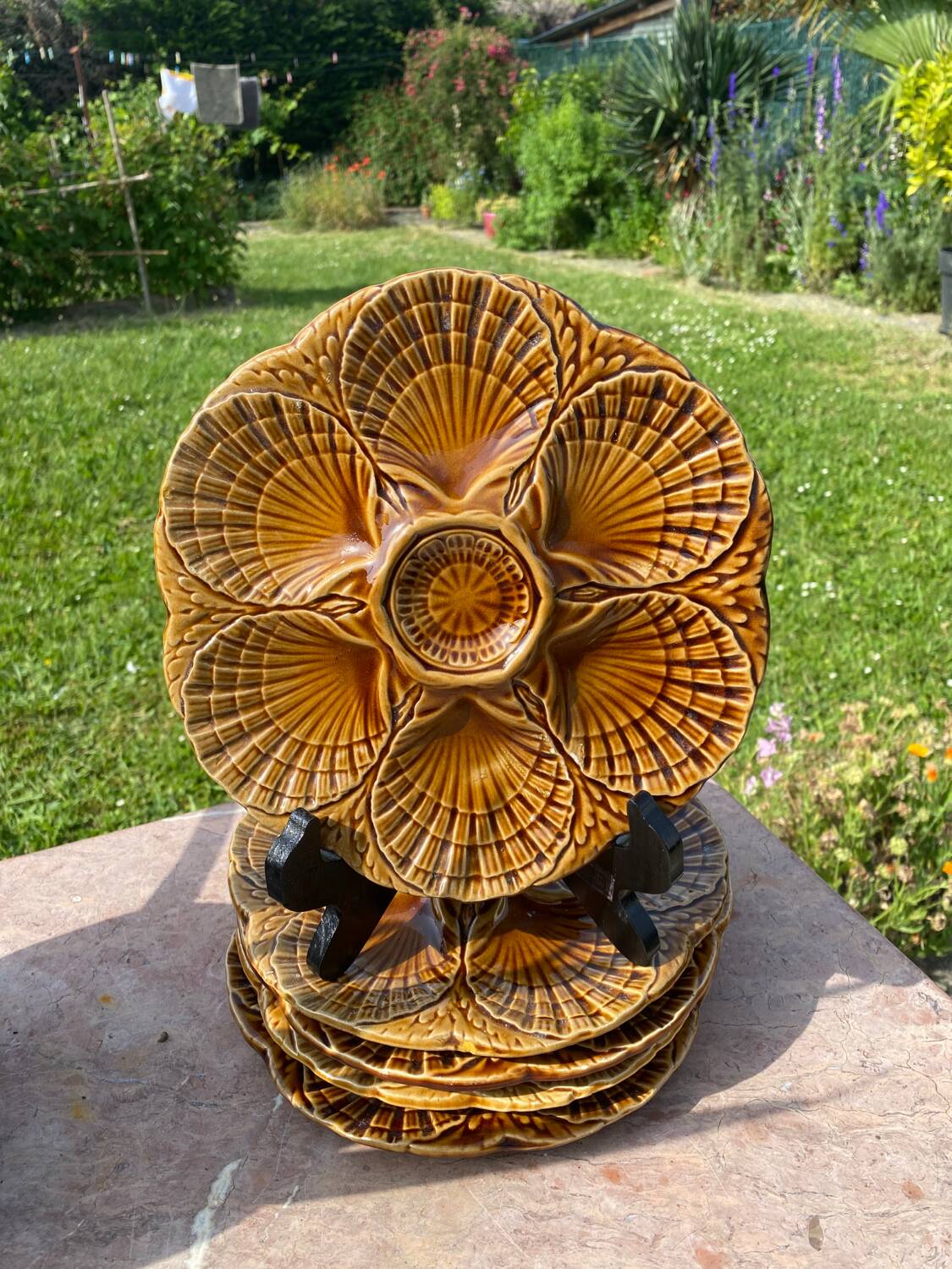 Assiettes à huîtres Sarreguemines