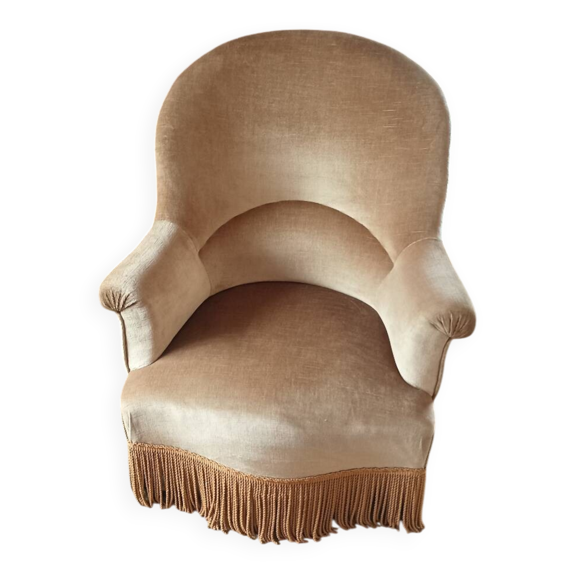 Ochre velvet armchair