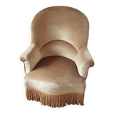 Ochre velvet armchair