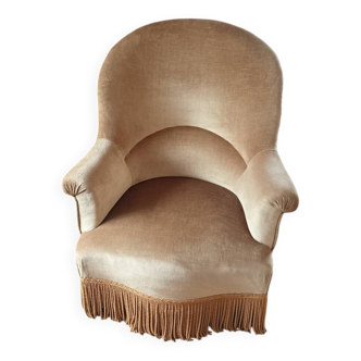 Ochre velvet armchair