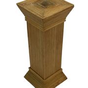 Vintage column vase in rattan, boho bamboo pillar from the 70s, McGuire in rattan.