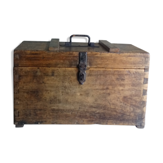 Old chest in waxed wood