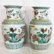 Pair of chinese porcelain vases pink family