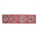 1970s Vintage Turkish Oushak Handmade Wool Cotton Pink Runner Rug 81x315