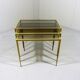 Set nesting tables in brass & glass by Deutsche Vereinigte Werkstätten