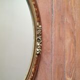 Pair of oval mirrors with stucco and lasca frame 55x44cm