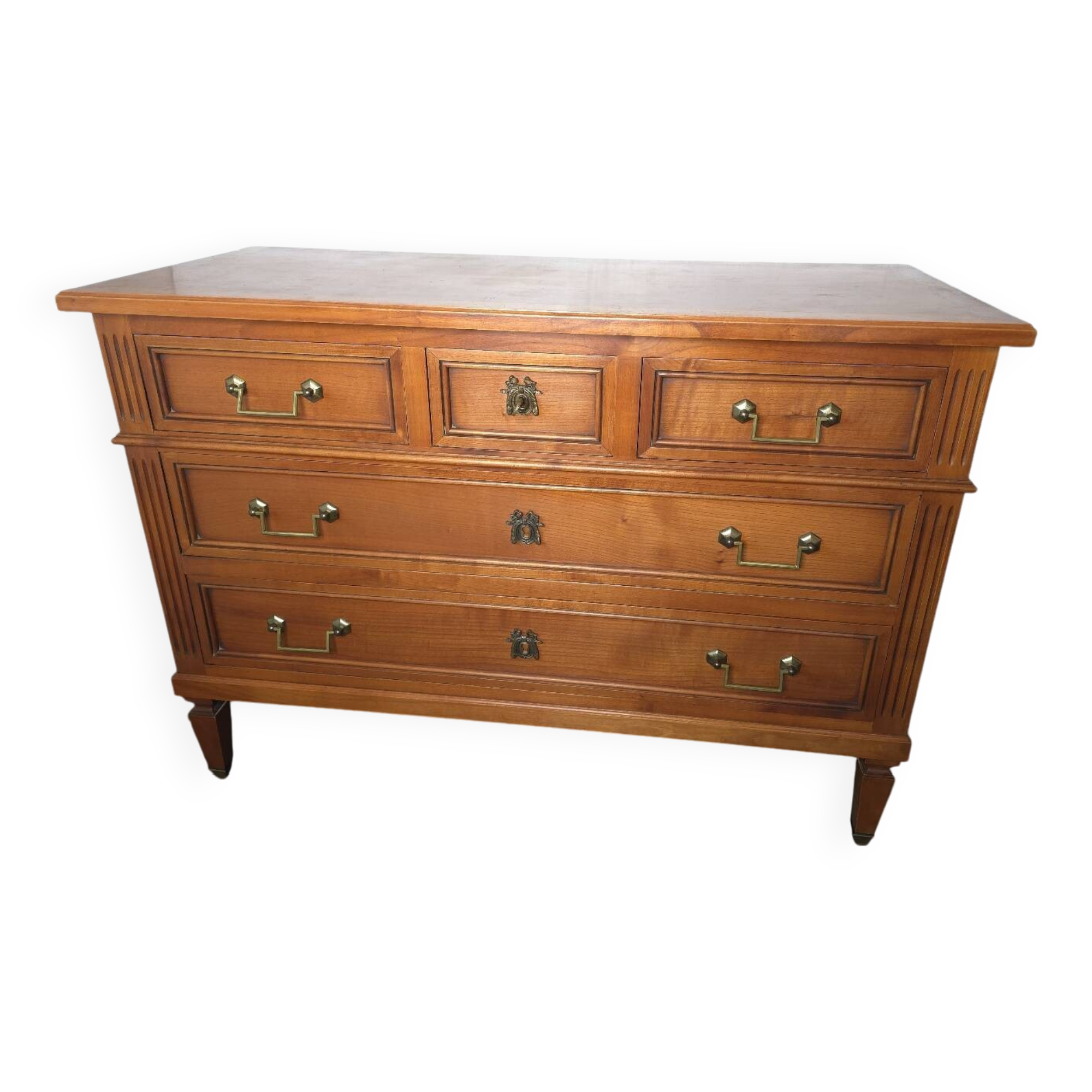 Louis XVI style cherry wood chest of drawers