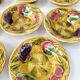 8 cups bowls + salad bowl vintage barbotine fruit sarreguemines