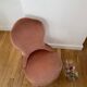 Fauteuil crapaud chauffeuse vieux rose