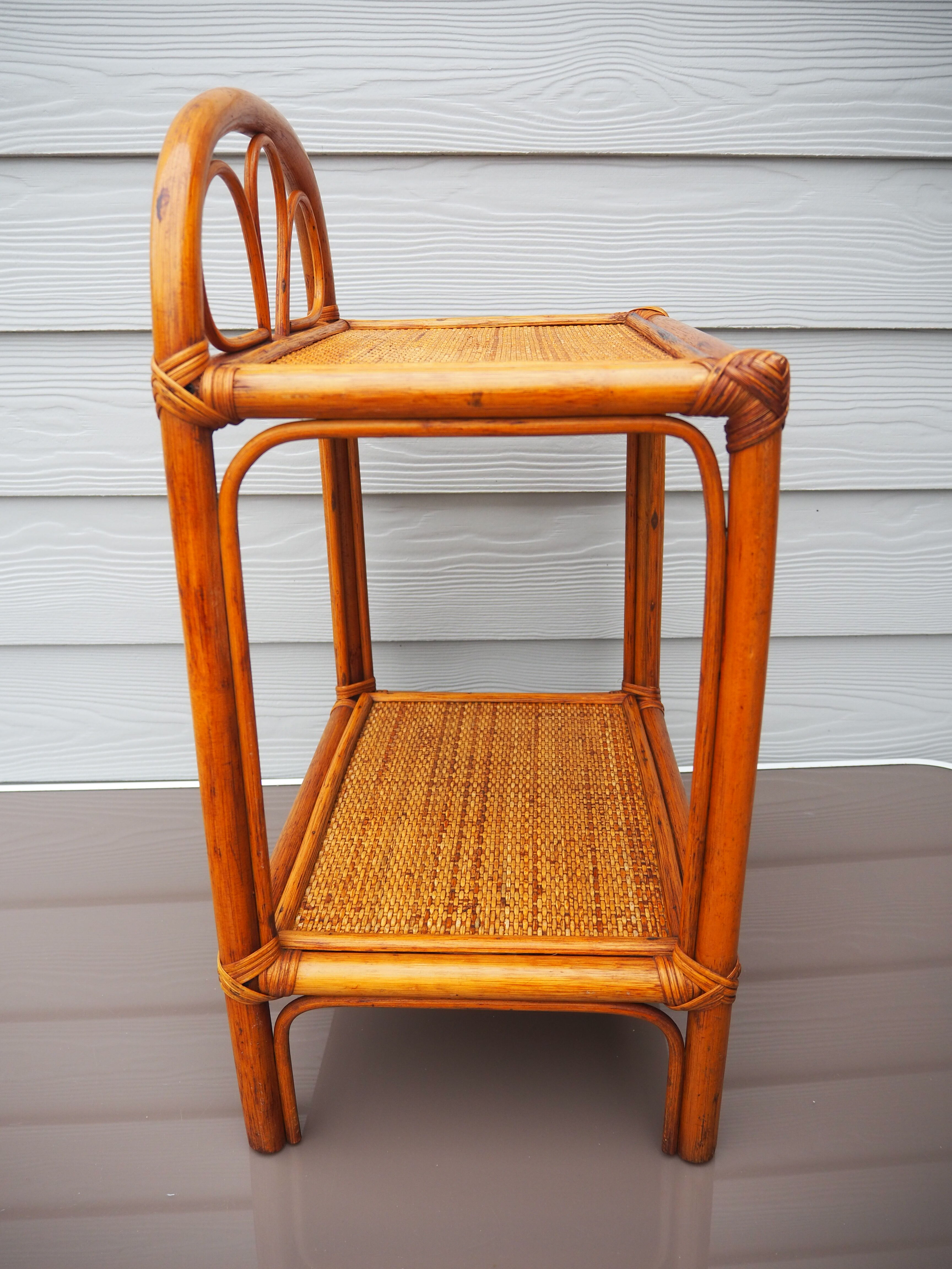 Night table, side table or end of rattan sofa