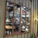 Metal industrial window mirror 102x108cm
