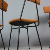 Set of 4 Italian dining chairs newly upholstered 1950s