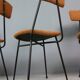 Set of 4 Italian dining chairs newly upholstered 1950s