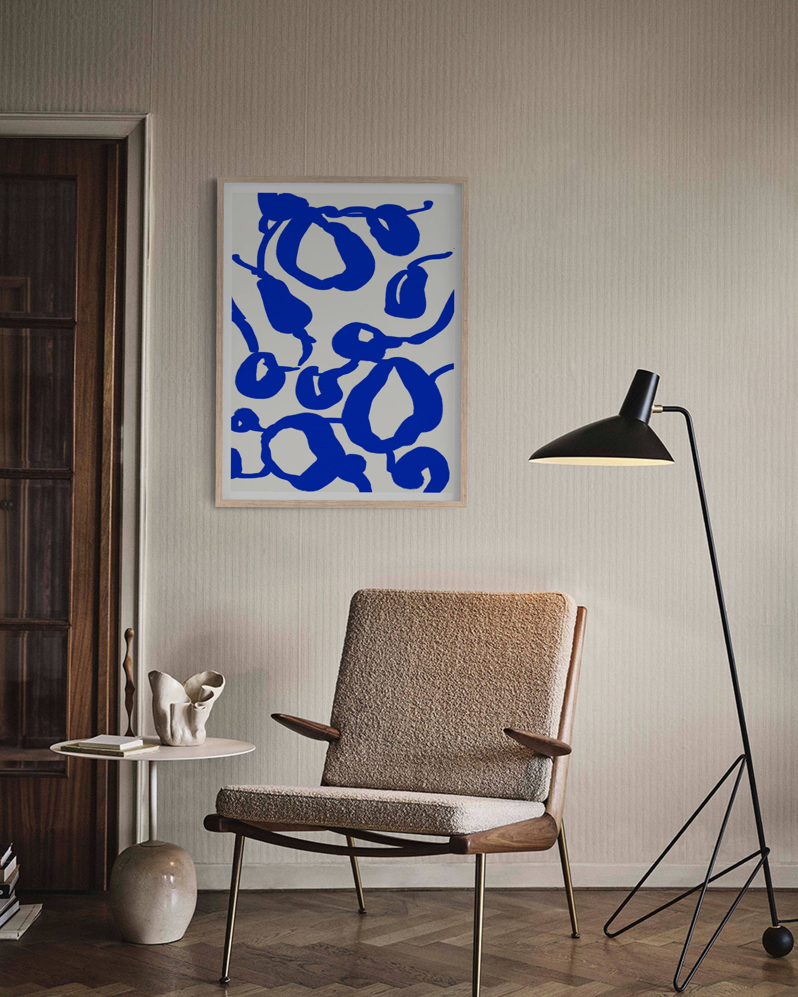 Abstract blue composition giclee print