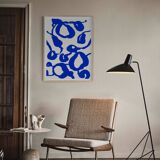 Abstract blue composition giclee print
