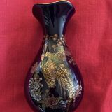 Vase porcelaine de Limoges bleu cobalt de four