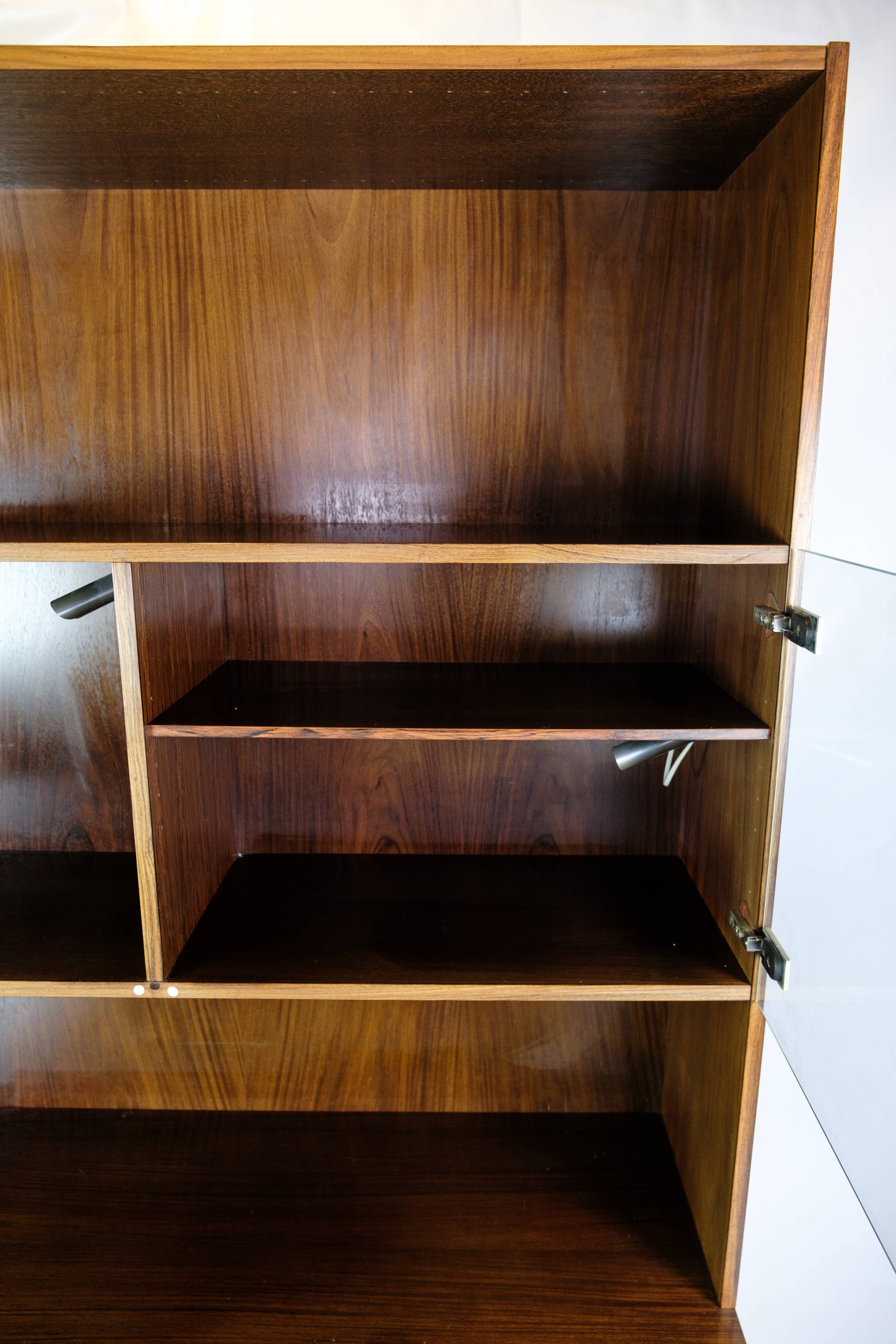 Bookcase With light Display Made In Rosewood, Danish Design From 1960s