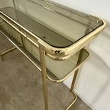 Old golden brass console Italian design Milo Baughman for Morex 1970s vintage