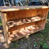 Bamboo bar and 2 vintage stools