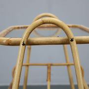 1970s Rattan Newspaper and Magazine Stand with Glass Top, Italy