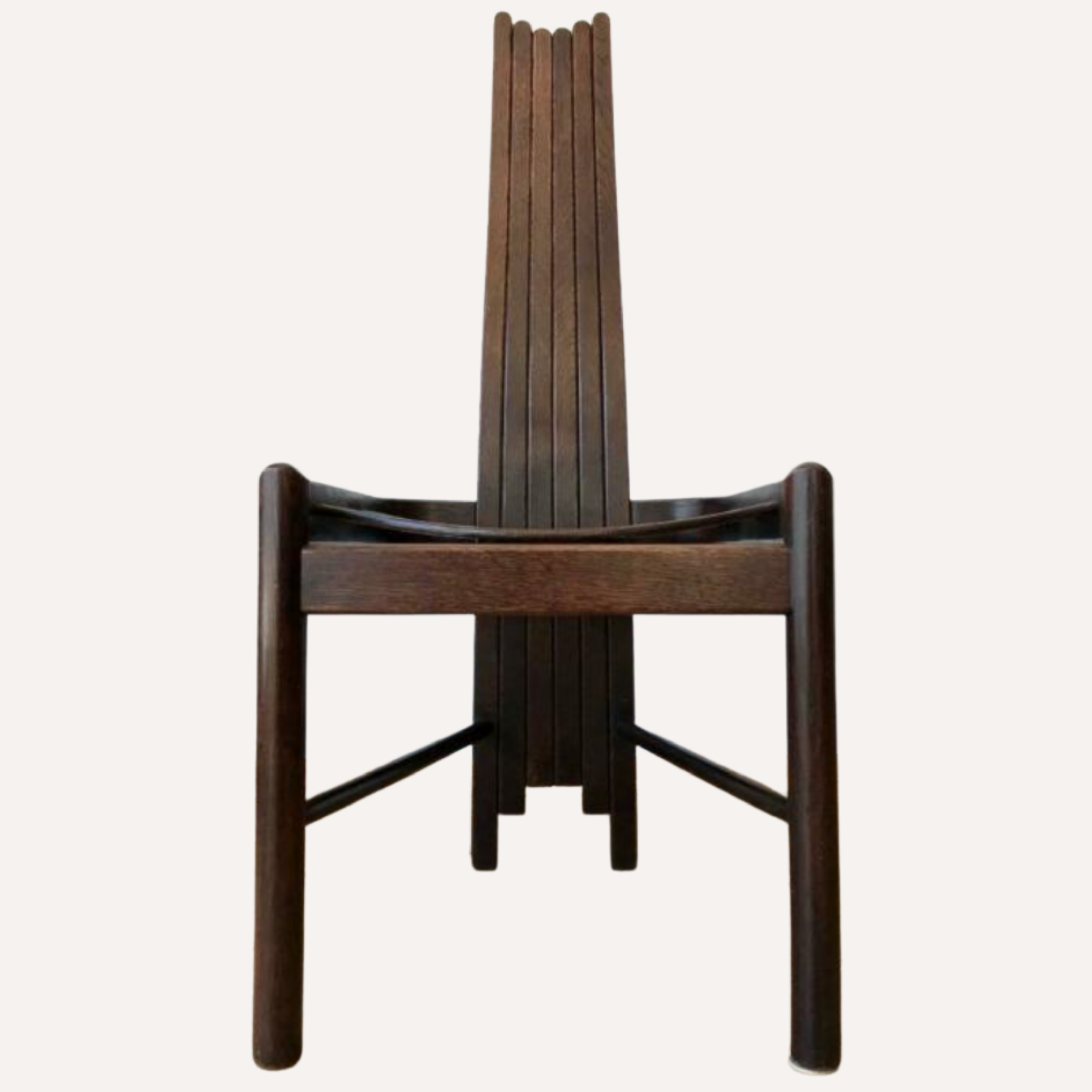 Steam bent Arts and Crafts oak organic shaped revival chair, 1960s - 1970s