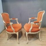 Pair of Louis XV "cabriolet" armchairs