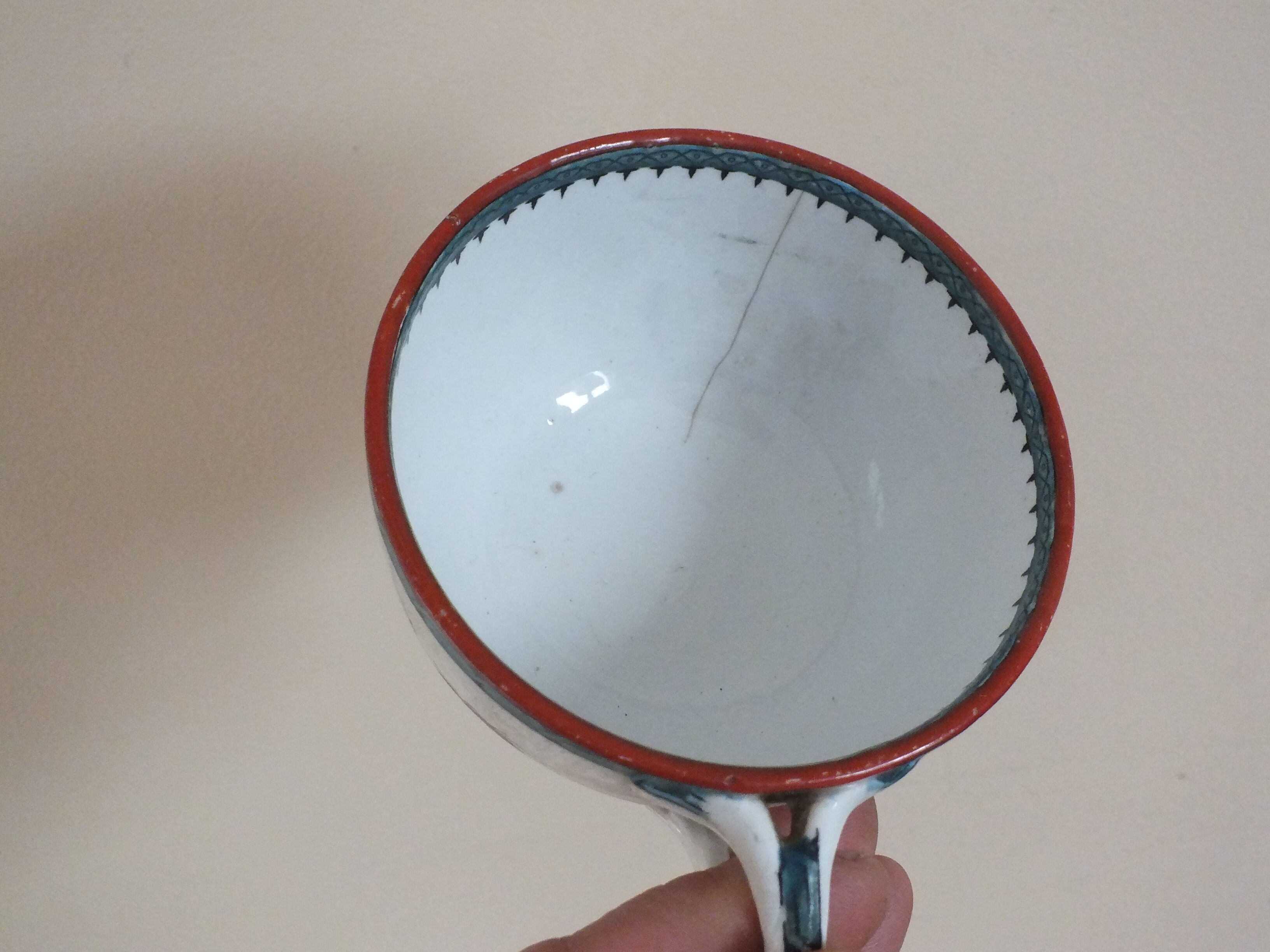 3 cups of English porcelain decorated with butterflies