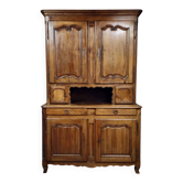 Buffet a deux corps époque Louis XV en noyer massif époque XVIIIeme