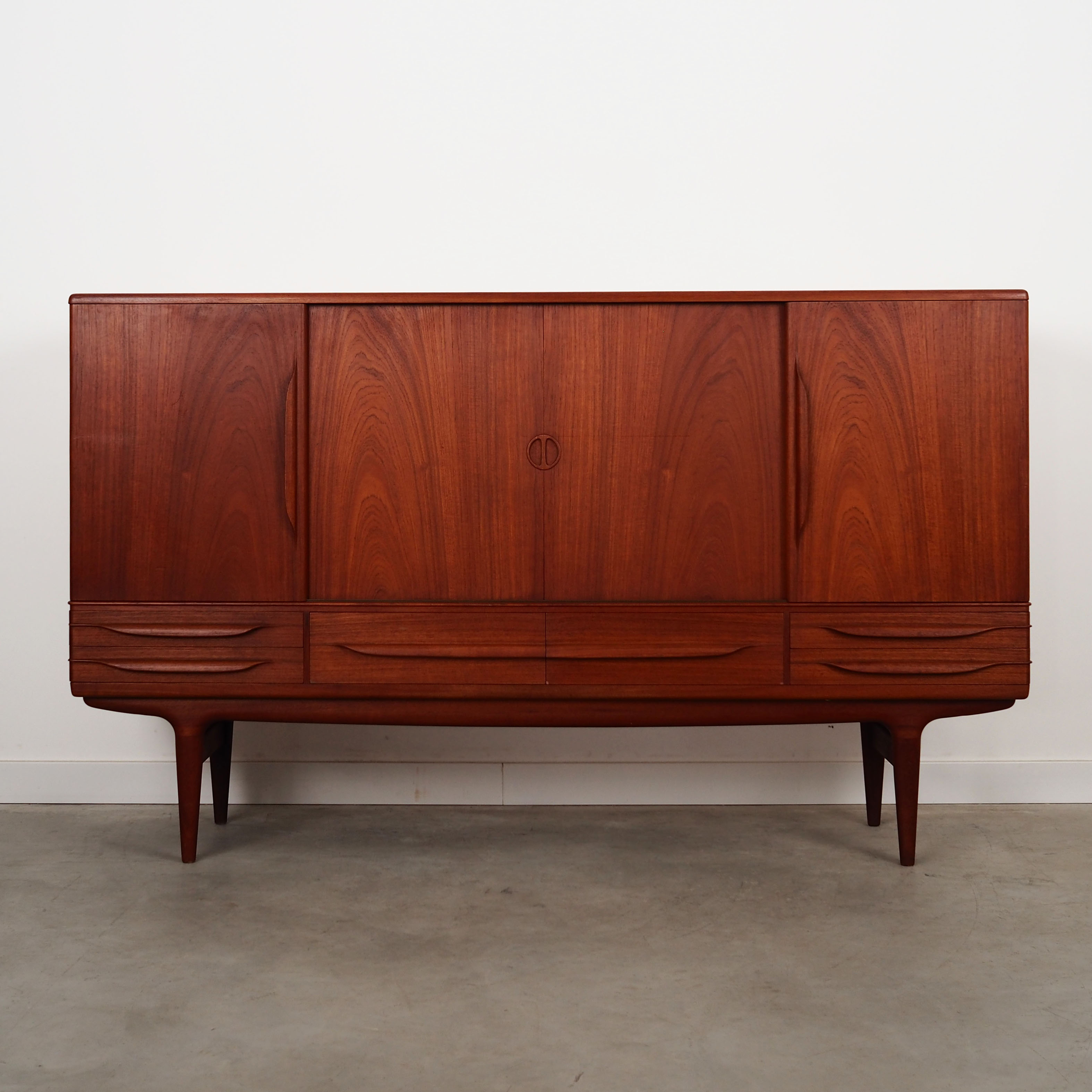 Teak highboard, Danish design, 1960s, designer: Johannes Andersen