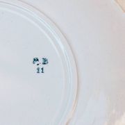 French Country Style Hand Painted Breakfast Plates with Yellow Stripes, Set of 8