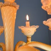 Lustre vénitien en verre de Murano jaune, vers 1950