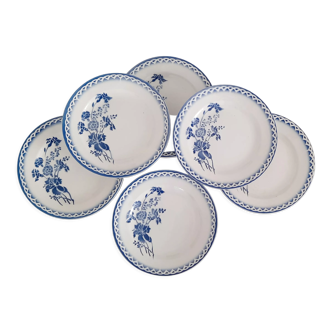 6 plates old earthenware Digoin Sarreguemines model annick vintage