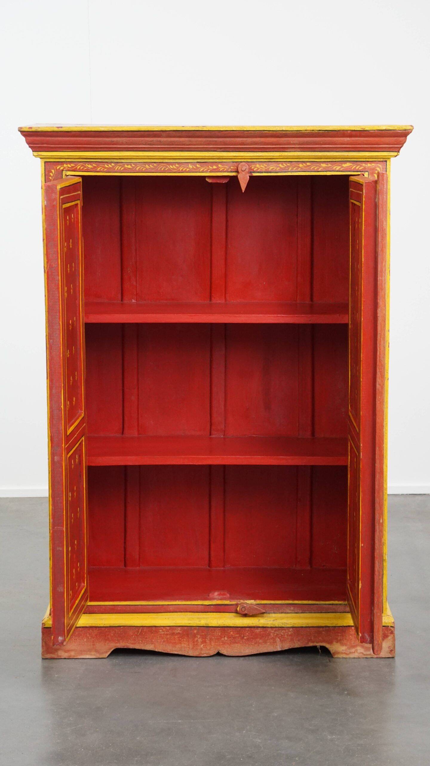 Antique painted folk art cabinet