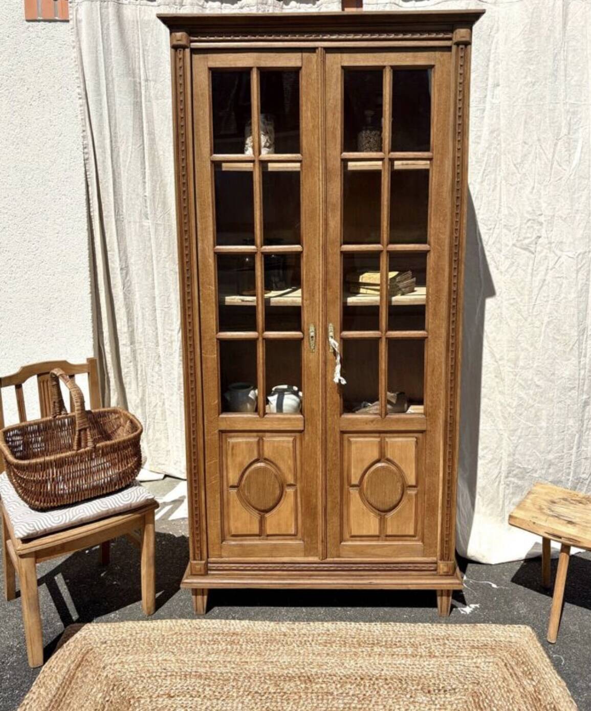 Oak display cabinet