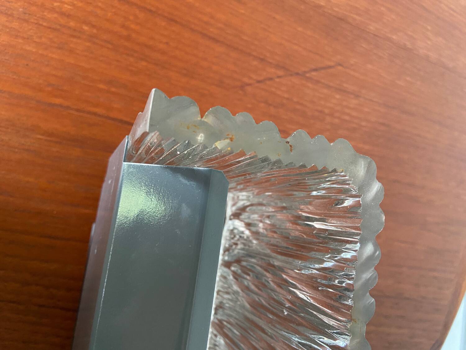 3 molded glass sconces 1950