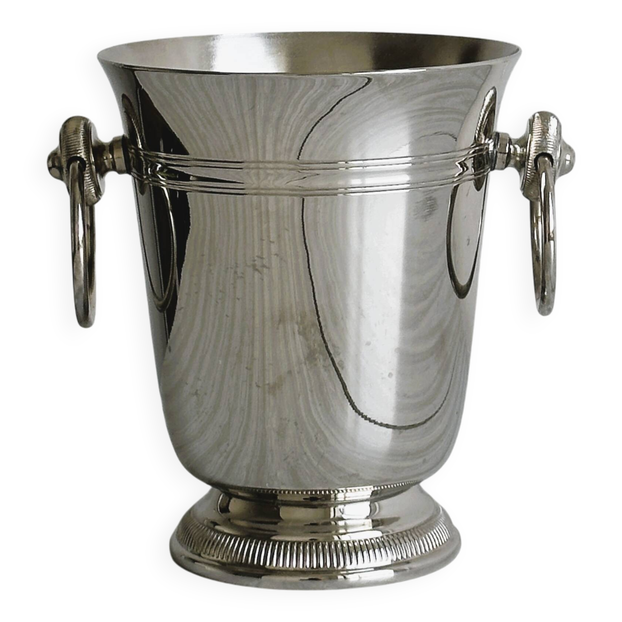 Small silver metal ice bucket