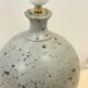 XXL Vintage Lamp Base in Beige Grey Stoneware with Raffia Lampshade 1970