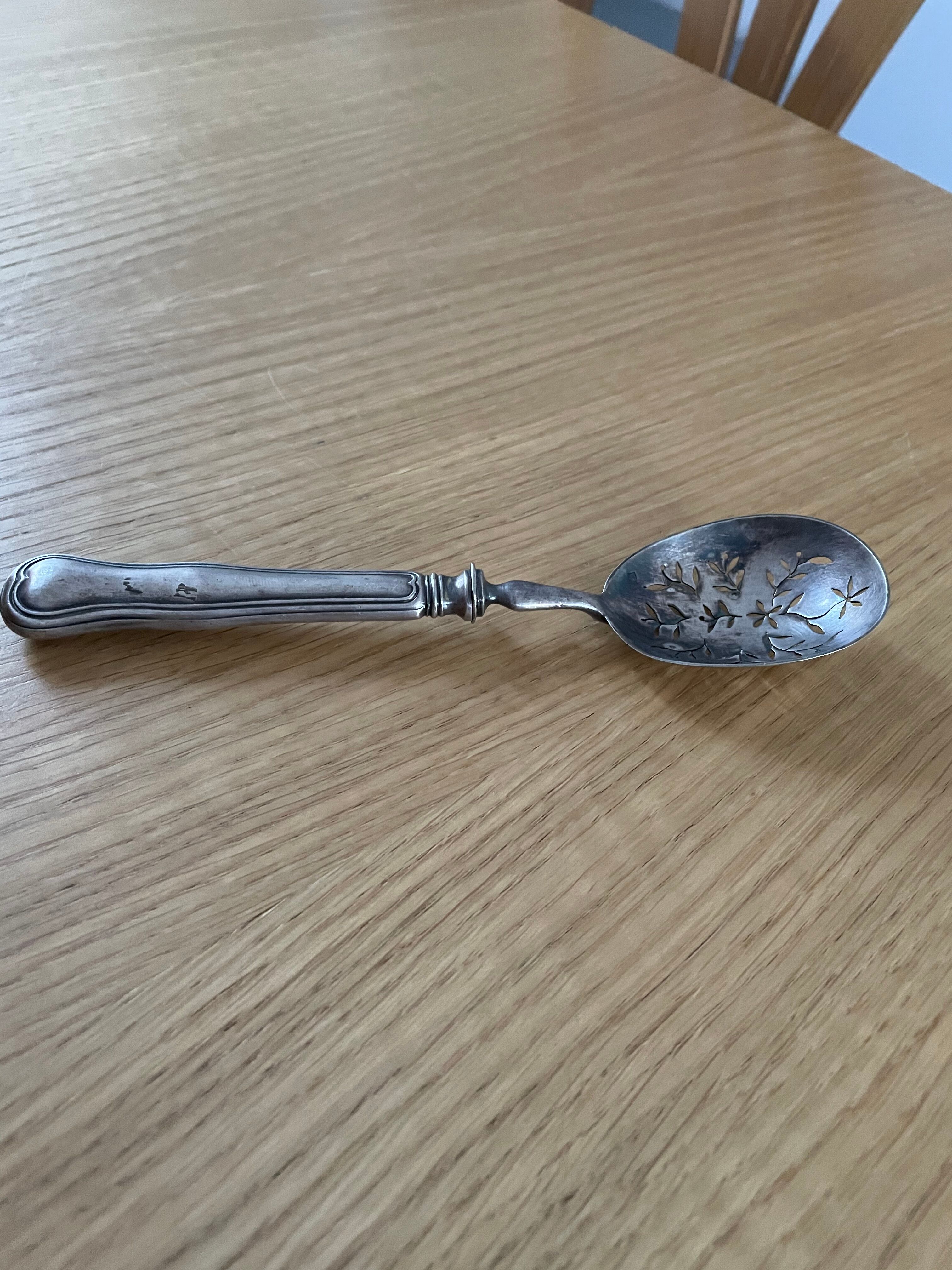 Silver metal absinthe spoon