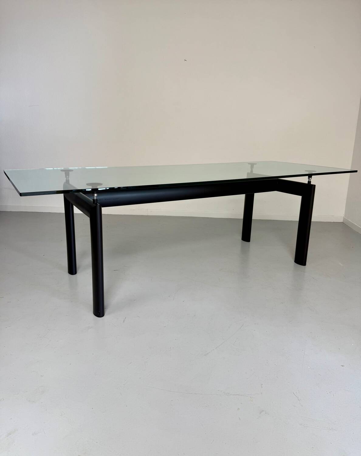 Le Corbusier Cassina LC6 vintage glass dining table