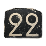 Plaque ancienne de ligne de bus n° 22
