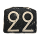 Old bakelite No. 22 bus line plate