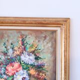 Large oil on canvas floral composition signed Boucher