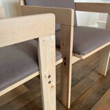 Set of 6 Fratelli Reguitti natural wood armchairs