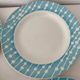 4 flat plates stamped Digoin Sarreguemines, Domremy model