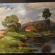 Painting oil on panel landscape Basque country
