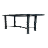 French wrought iron and slate coffee table